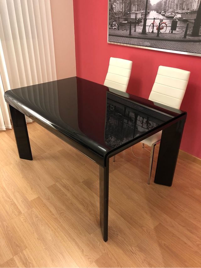 Mesa comedor negra cristal de segunda mano por 725 € en Madrid en ... Mesa comedor negra cristal de segunda mano por 725 € en Madrid en ...