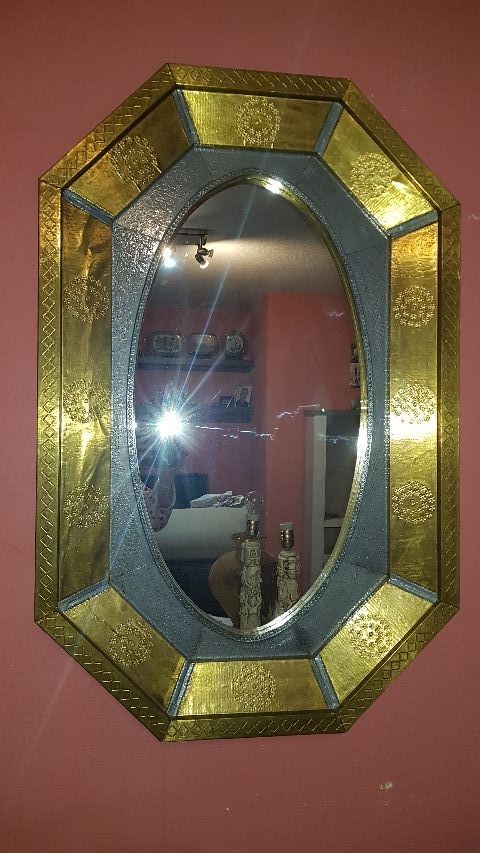 espejo estilo árabe hexagonal 65x80cm