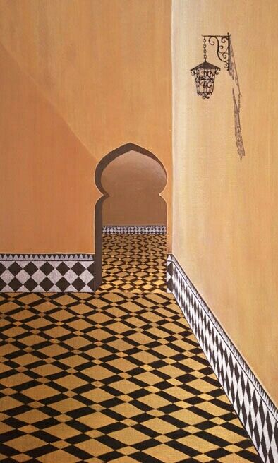 Cuadro acrílico "Patio árabe"