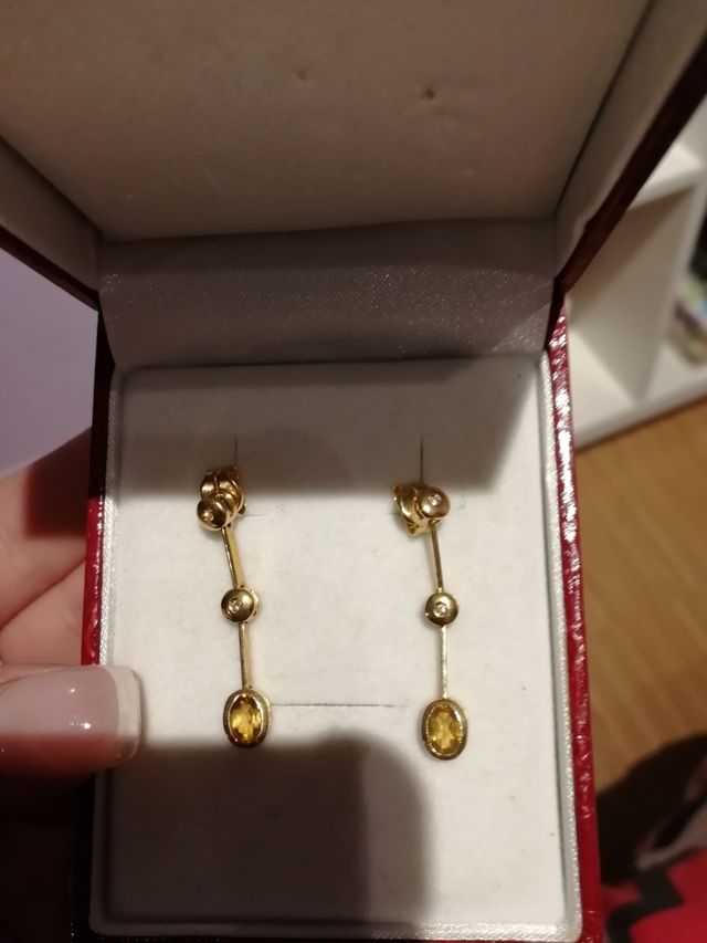 Pendientes largos oro 18k