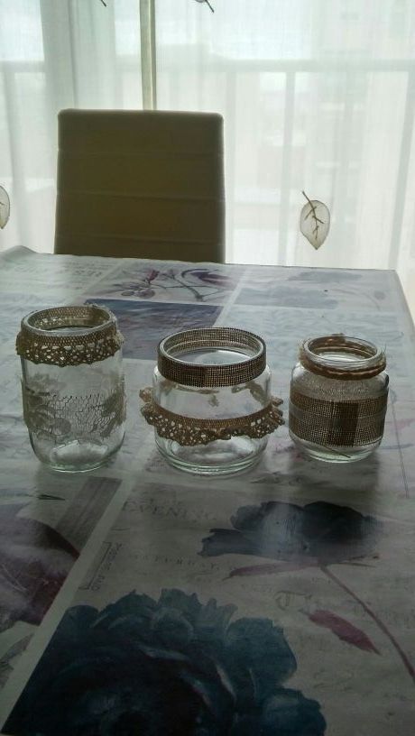 tarros de cristal decorados echos a mano