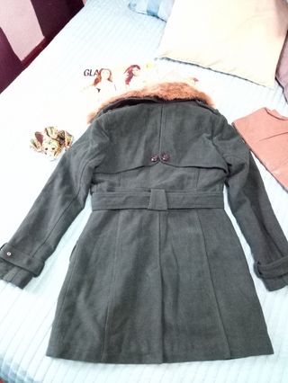 abrigo verde botella mujer