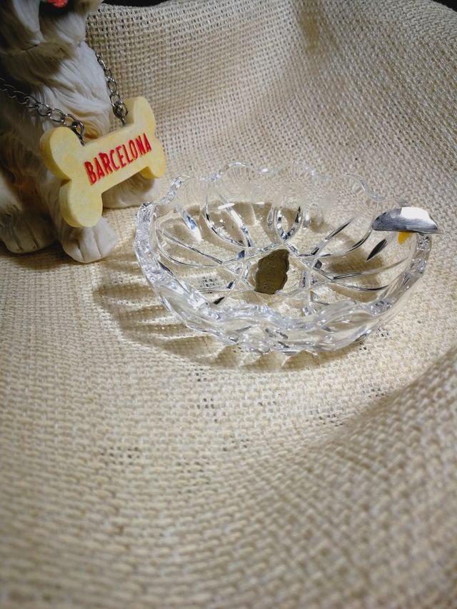 Cenicero cristal y plata