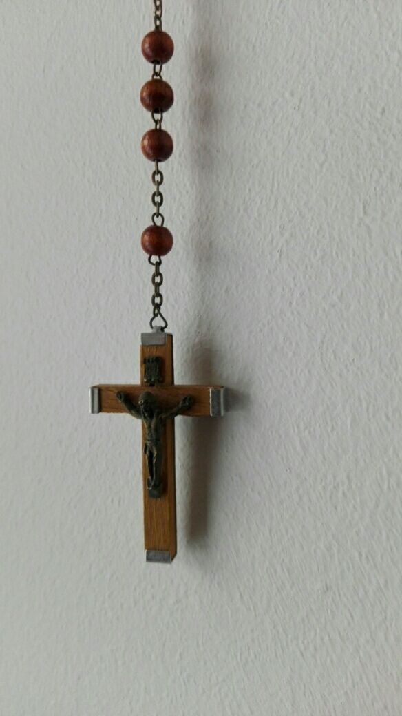 Rosario plata antiguo cadena 43cms