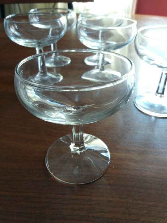 copas de cristal vintag para helado