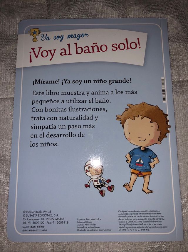 Libro infantil ya soy mayor, voy al baño solo