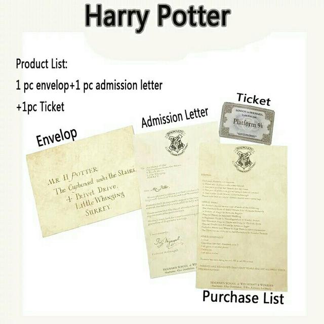 Harry Potter carta Hogwarts, billete tren y más de segunda 
