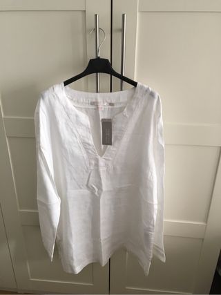 Blusa de lino blanco Zara Home de segunda mano por 25 EUR en Barcelona en  WALLAPOP