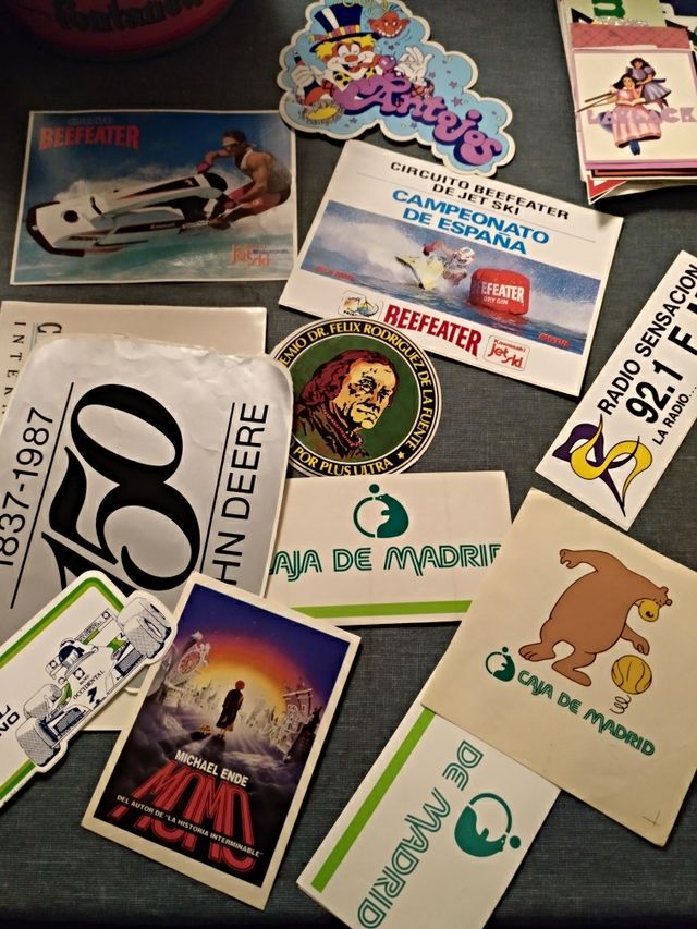 pegatinas años 80 marcas de ropa y otros