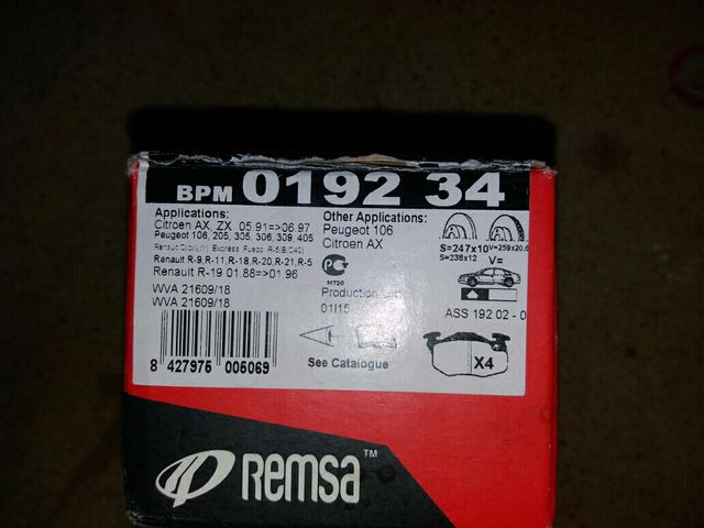 Pastilla freno coche