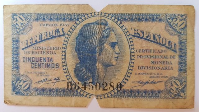 Billete de 50 centimos 1937