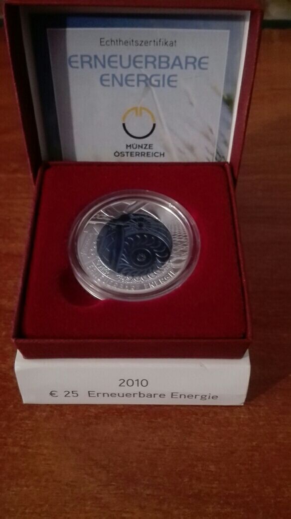 Moneda 25 euros Niobio Austria 2010