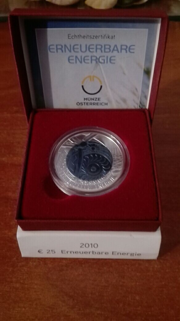 Moneda 25 euros Niobio Austria 2010