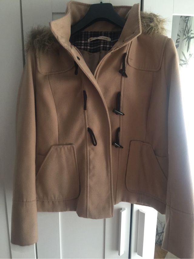 Abrigo mujer beige Stradivarius T.XL