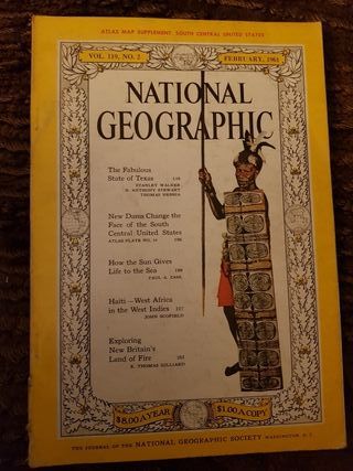 1961 National Geographic Map of South Central United States
