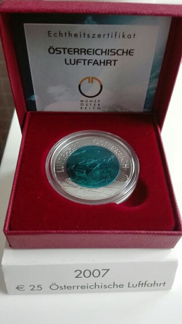 Moneda 25 euros Austria 2007 Niobio
