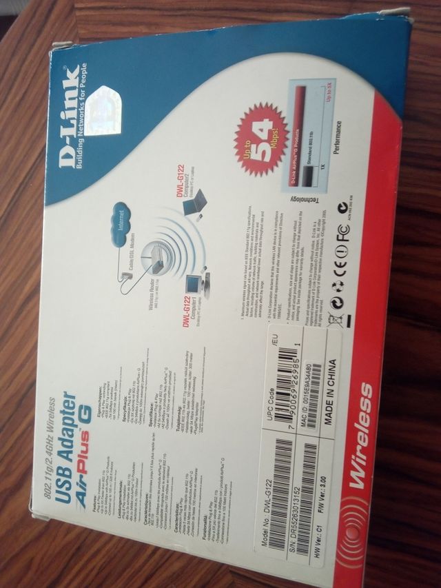 Adaptador usb, AirPlus G