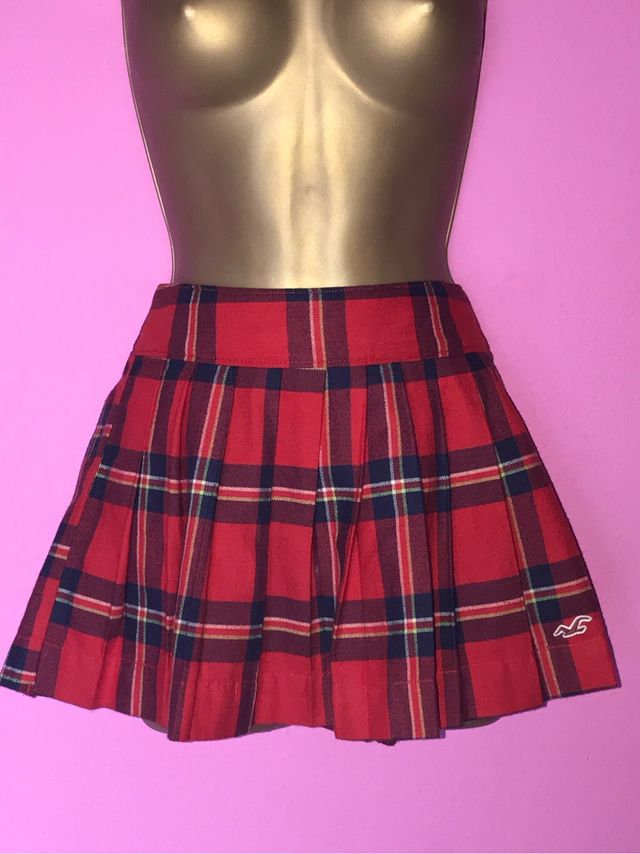 HOLLISTER minifalda cuadros tartan college escoces