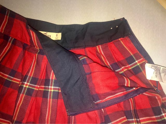 HOLLISTER minifalda cuadros tartan college escoces