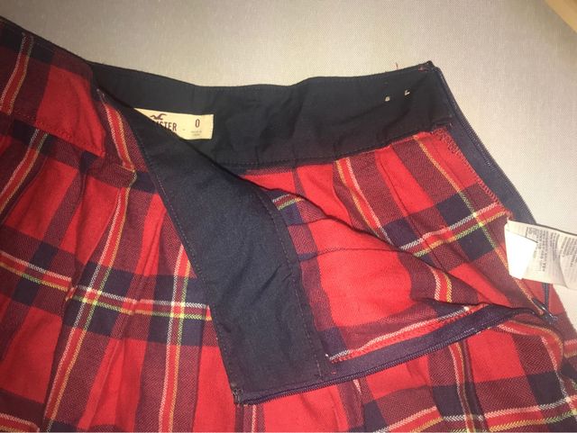 HOLLISTER minifalda cuadros tartan college escoces