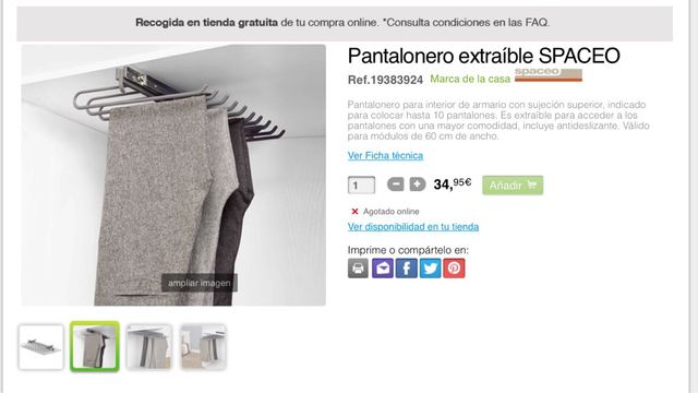 Pantalonero extraible metalico