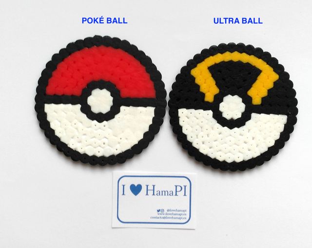 Posavasos "Poké Ball" - Hama Beads - Pysslas
