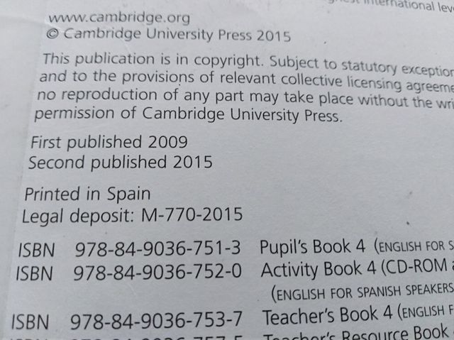 Libro inglés cuarto primaria Cambridge de segunda mano por 10 € en ... Libro inglés cuarto primaria Cambridge de segunda mano por 10 € en ...