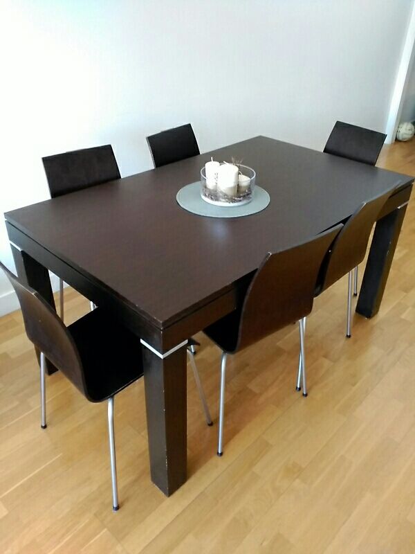 Mesa comedor madera extensible + 8 sillas apilable de segunda mano ... Mesa comedor madera extensible + 8 sillas apilable de segunda mano ...