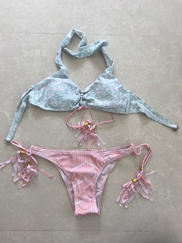 Bikiki rosa/verde nuevo T.M