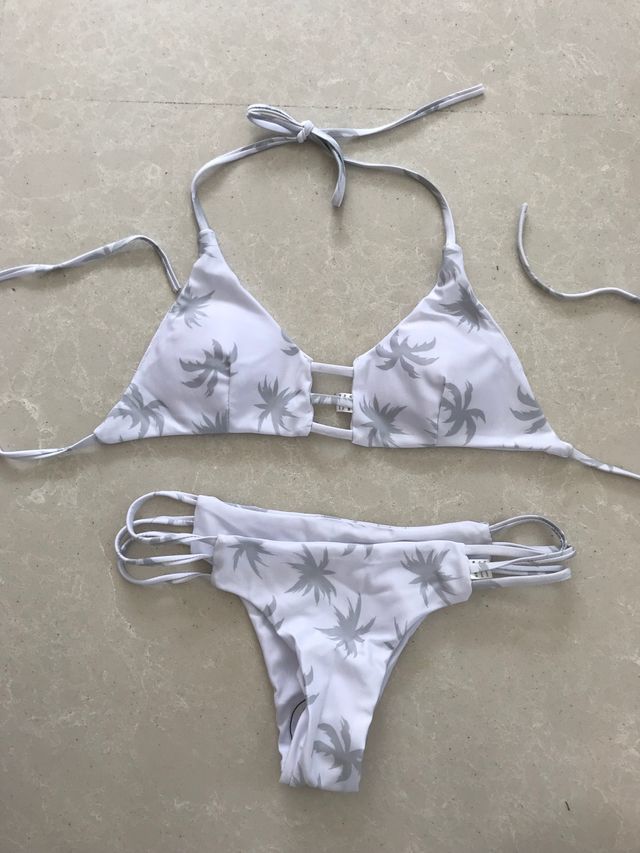 Bikini blanco/gris nuevo T. M