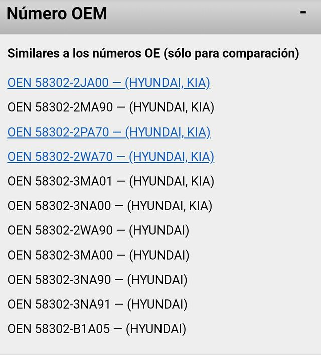 Pastillas de freno Kia y Hyundai