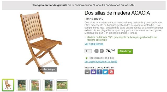 4 CUATRO silla de madera de acacia de leroy merlin de segunda mano ... 4 CUATRO silla de madera de acacia de leroy merlin de segunda mano ...