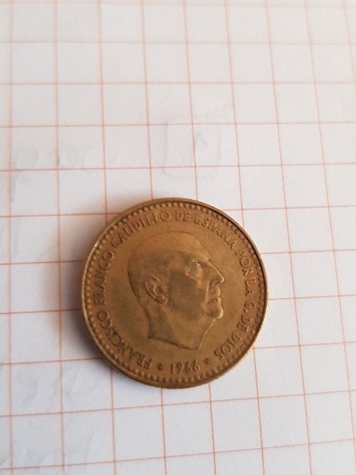 Vecchia moneta da peseta Franco 1966
