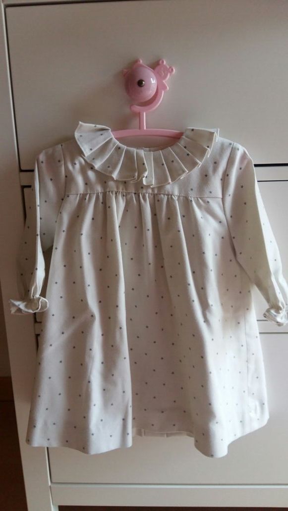 cnjunto vestido y chaqueta: 12 a 18 meses