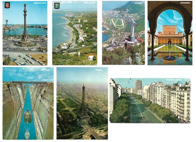 Postales vintage auténticas de los años 70