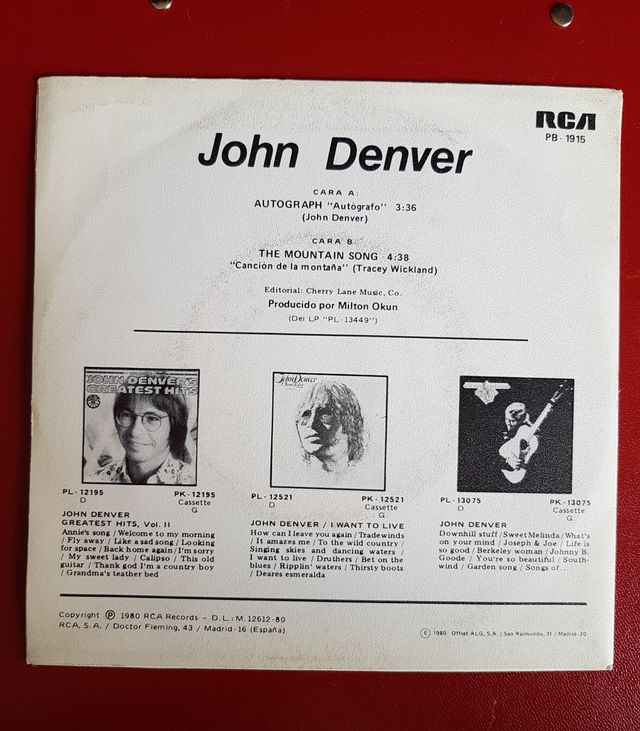 Disco vinilo JOHN DENVER ( AUTOGRAPH).