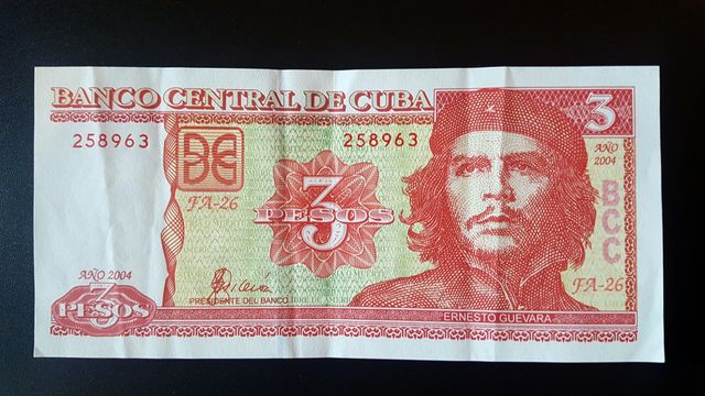 Billete raro 3 pesos Cuba (Che Guevara)