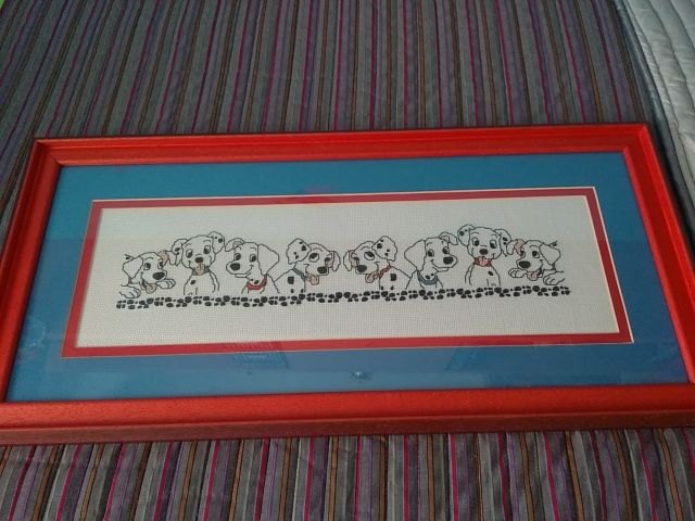 "101 dálmatas" en petit point, hecho a mano