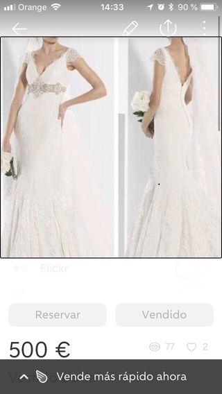 vestido de novia talla 36 de segunda mano en san sebastián de los