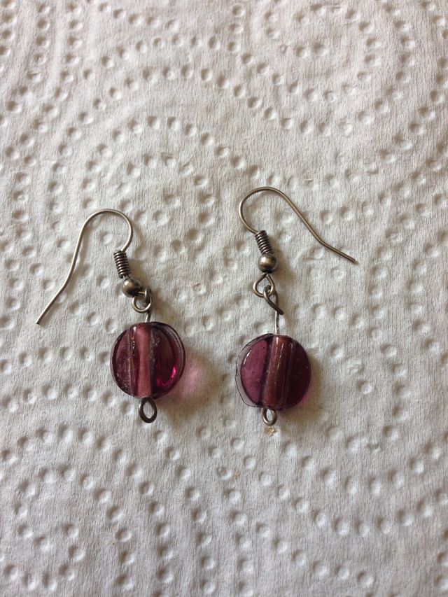 Pendientes cristal lila