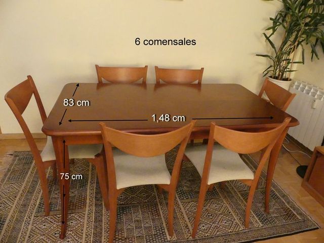 Mesa comedor madera maciza de cerezo y seis sillas de segunda mano ... Mesa comedor madera maciza de cerezo y seis sillas de segunda mano ...