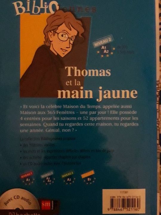 Libro lectura Francés.Thomas et la main jaune + CD