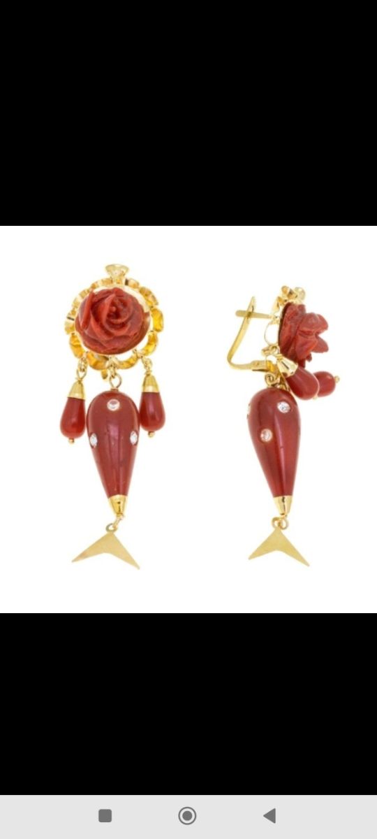 Pescados Coral rojos con circonitas