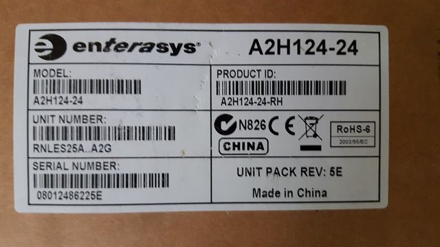 ENTERASYS ETHERNET SWITCH A2H124-24