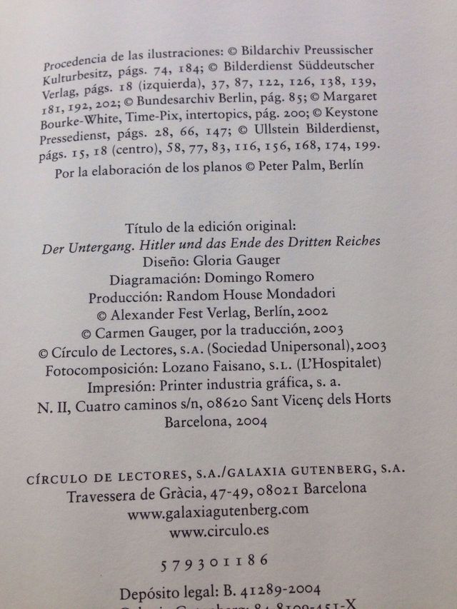 Joachim Fest. El hundimiento.