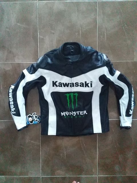 chaqueta cuero kawasaki