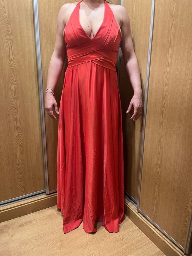 Abito da festa lungo in corallo