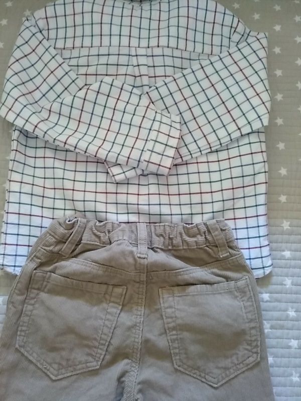 conjunto de pantalon pana y camisa gocco