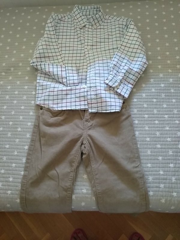 conjunto de pantalon pana y camisa gocco
