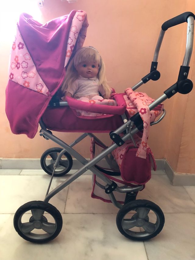 Carrito muñeca Deluxe con bolso y cesta